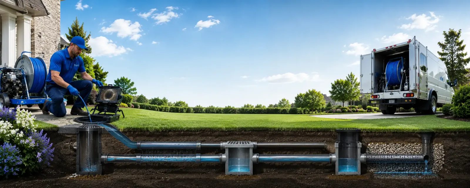 Outdoor drain cleaning information for New Vienna, OH